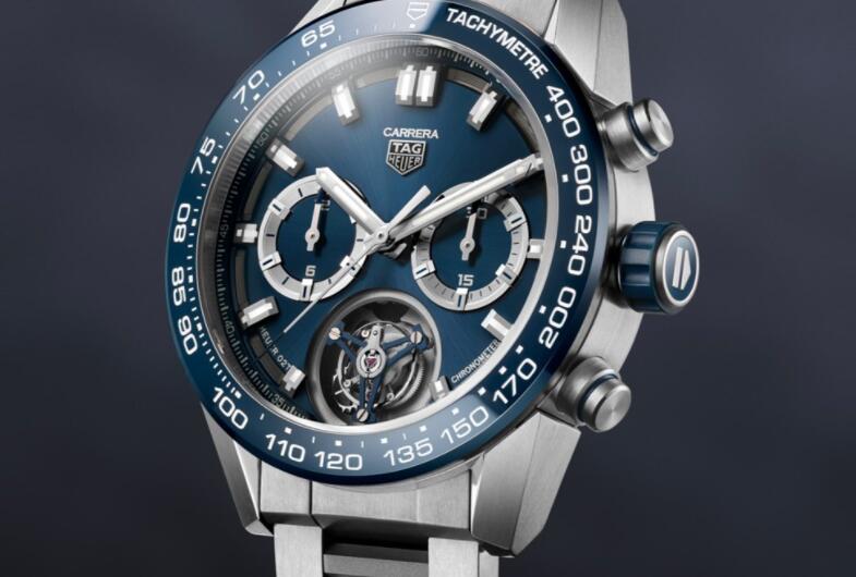 TAG Heuer Carrera Calibre Heuer 02T 45 Chronograph Tourbillon Titanium Blue